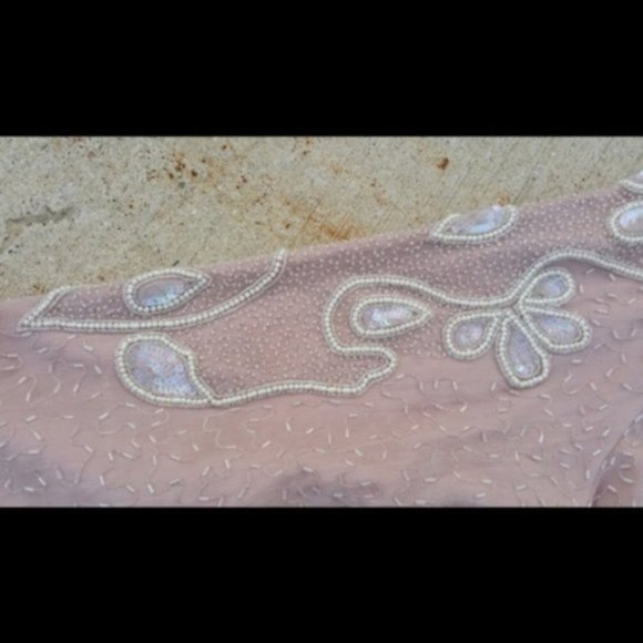 SOLD Vintage Blazer Jacket Blush Sequins Beaded Size 6 - Picture 7 of 7